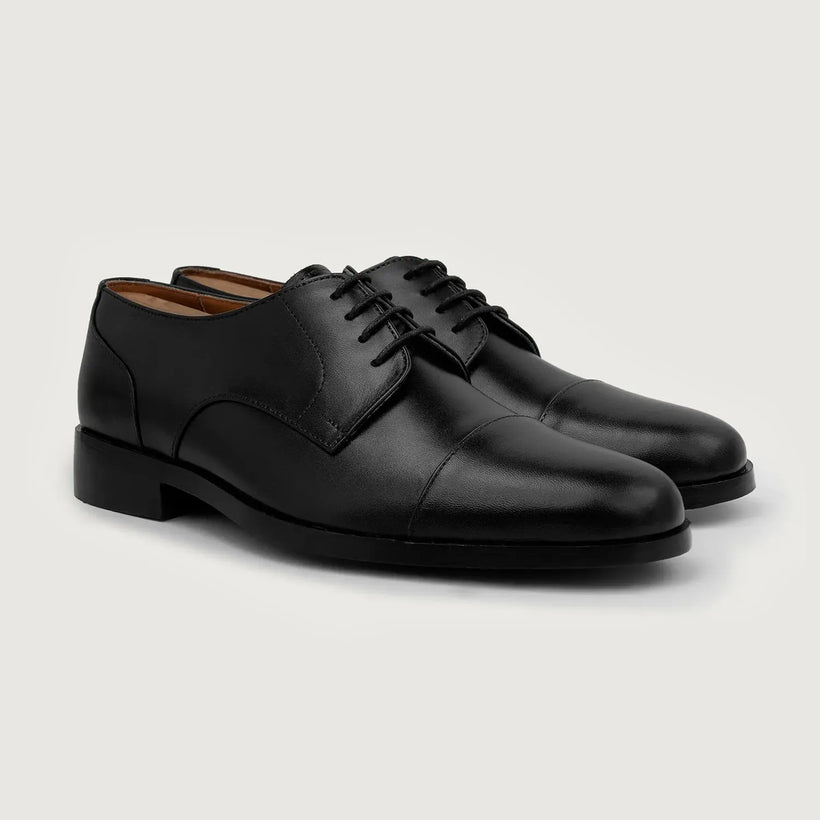 Attorney Derby Svartur Leather Shoes fyrir karla