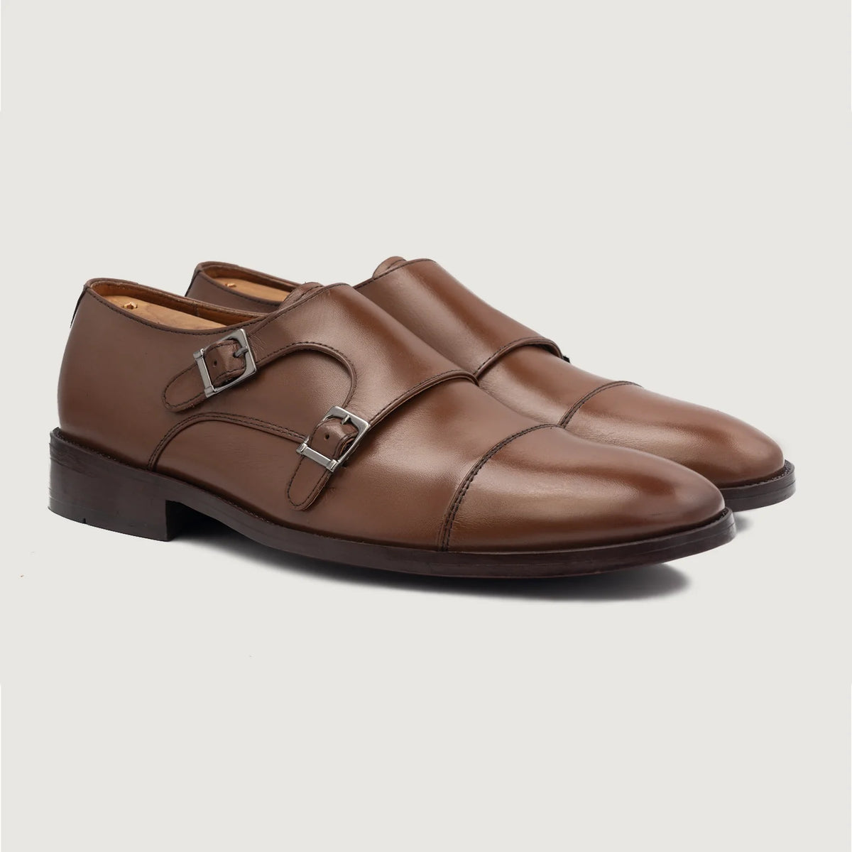 Boston Leðurskór Brúnn Leðurskór For Men in Brown Full-Grain Leather - Hliðarsýn | Kaupa á netinu