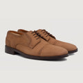 Dirk Brogues Derby Brúnn Nubuck Leðurskór fyrir Karla