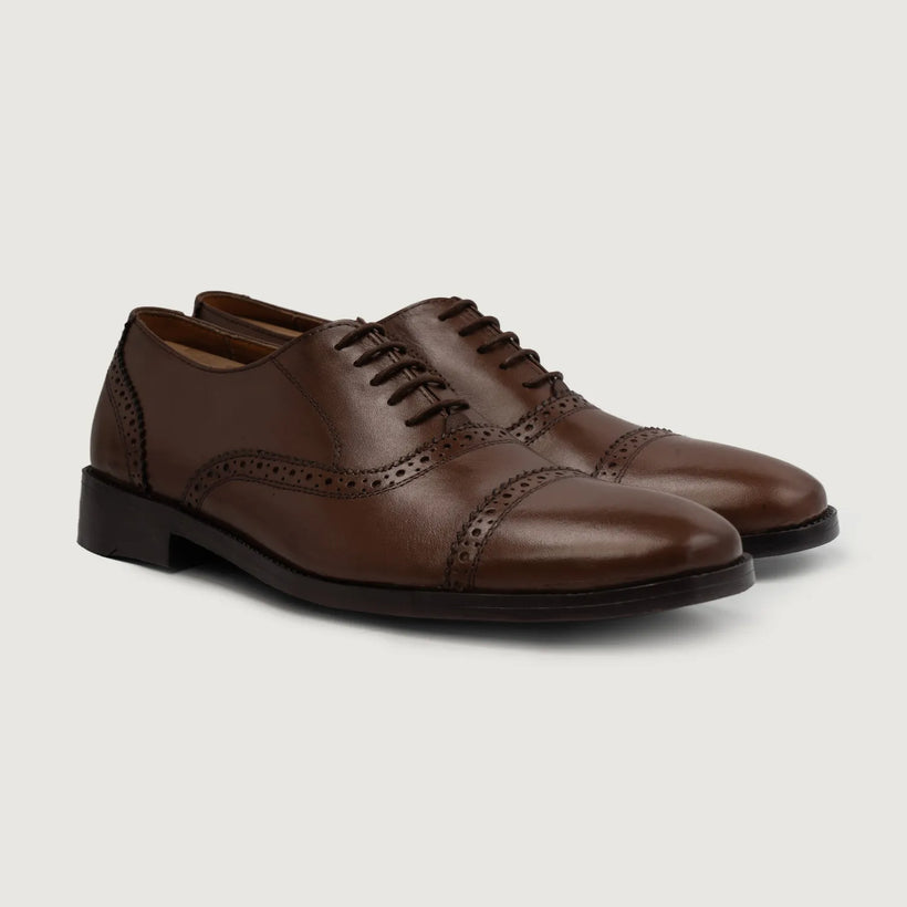 Greyson Brogues Oxford Brúnn Leðurskór fyrir Karla