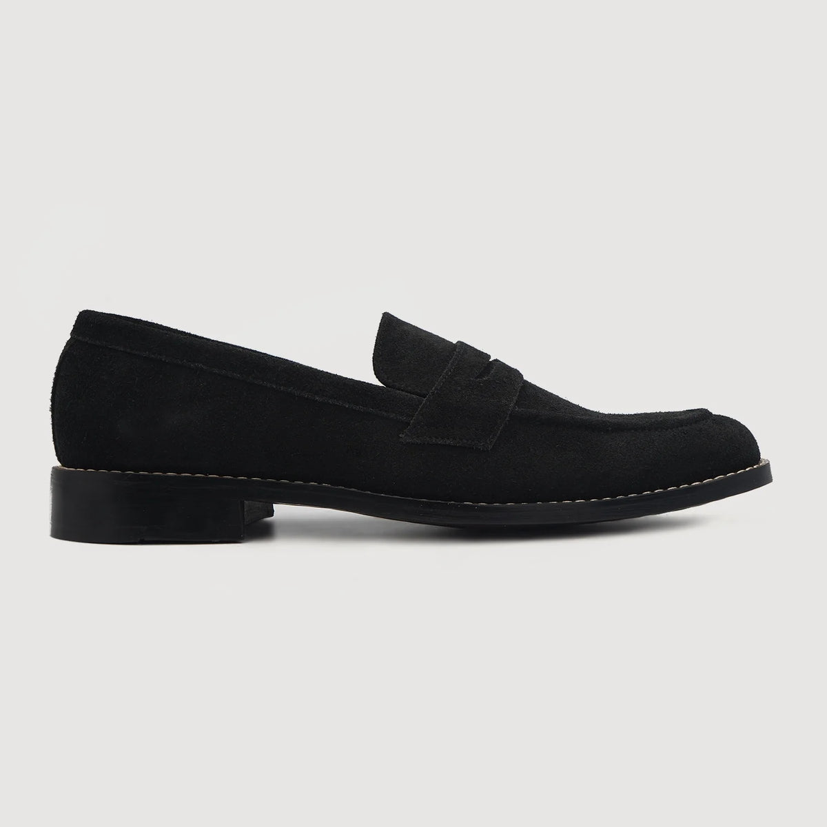 Black Goatskin Suede Leather Loafers - Goodyear randsaumur og táhluti