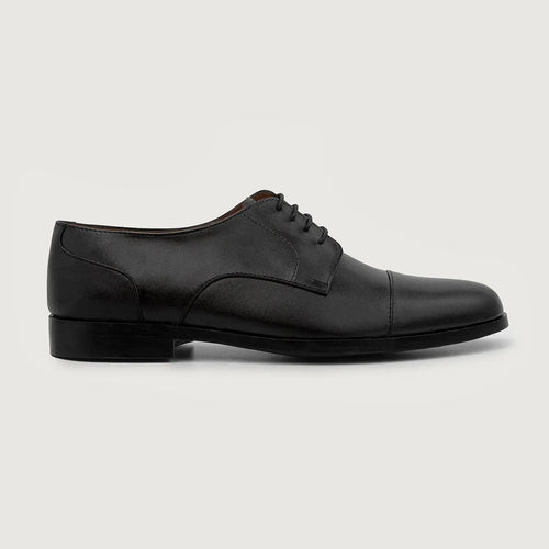Black Full-Grain leather Shoes - Goodyear Welt Construction & Front Toe Box Detail