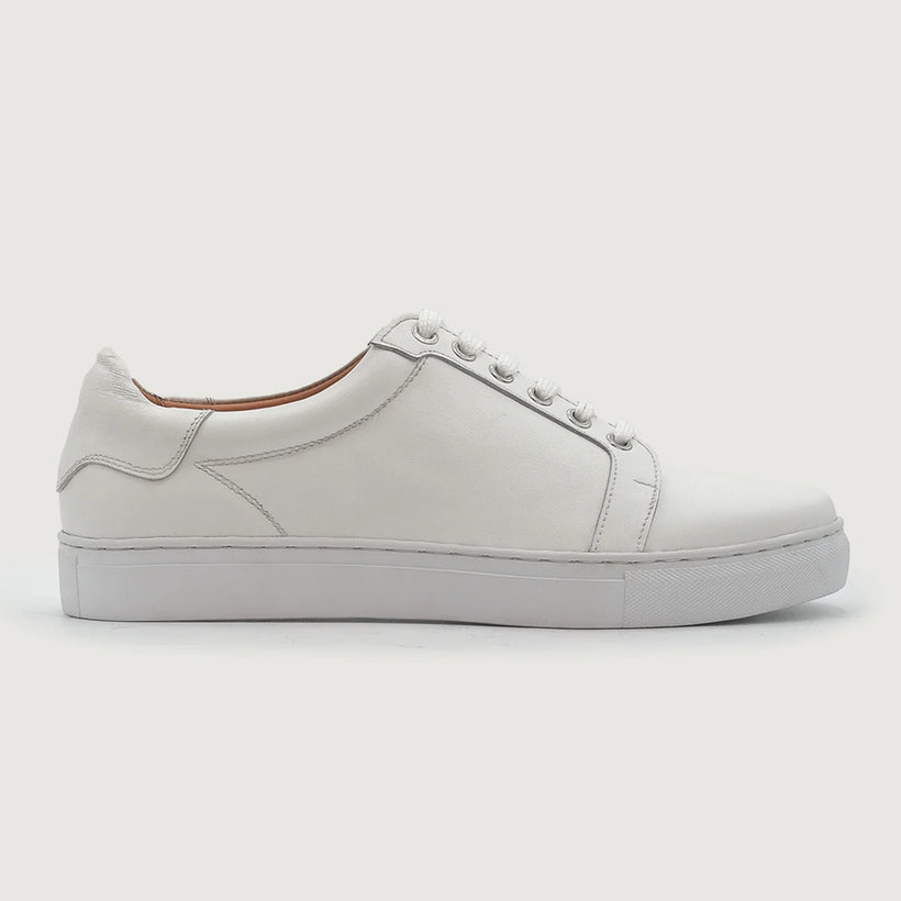 Tan Full-Grain leather Sneakers - Goodyear Welt Construction & Front Toe Box Detail