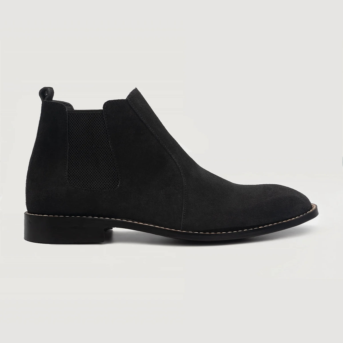 Black Goatskin Suede Leather Boots - Goodyear randsaumur og táhluti