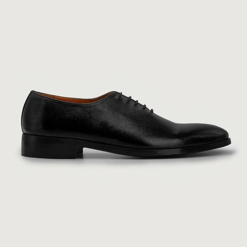 Director Wholecut Svartur Leather Shoes fyrir karla