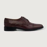 Maroon Full-Grain leather Shoes - Goodyear Welt Construction & Front Toe Box Detail