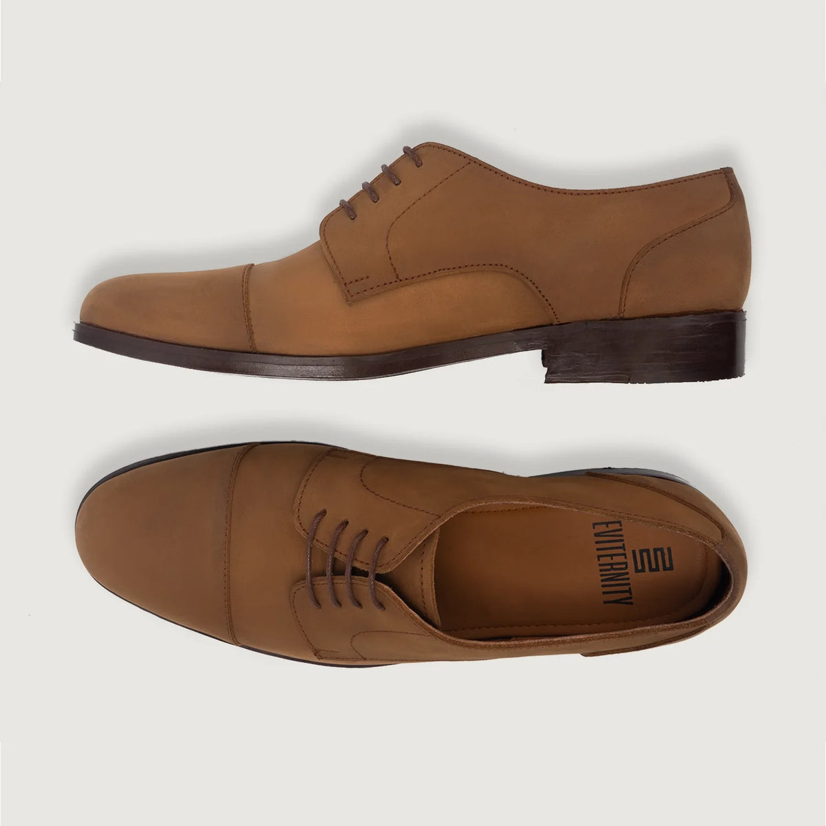 Attorney Derby Brúnn Nubuck Leðurskór fyrir Karla For Men - Styrktur hæll og tvöfaldir saumar