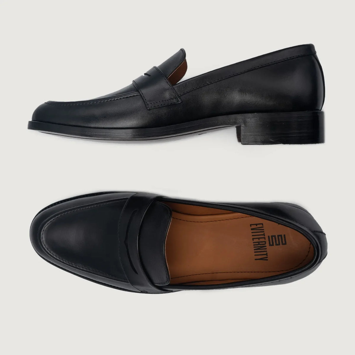 Baxton Svartur Leður lágskór fyrir Karla For Men - Styrktur hæll og tvöfaldir saumar