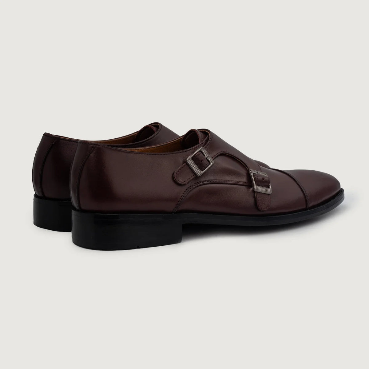 Boston Leðurskór Vínrauður Leðurskór For Men - Styrktur hæll og tvöfaldir saumar