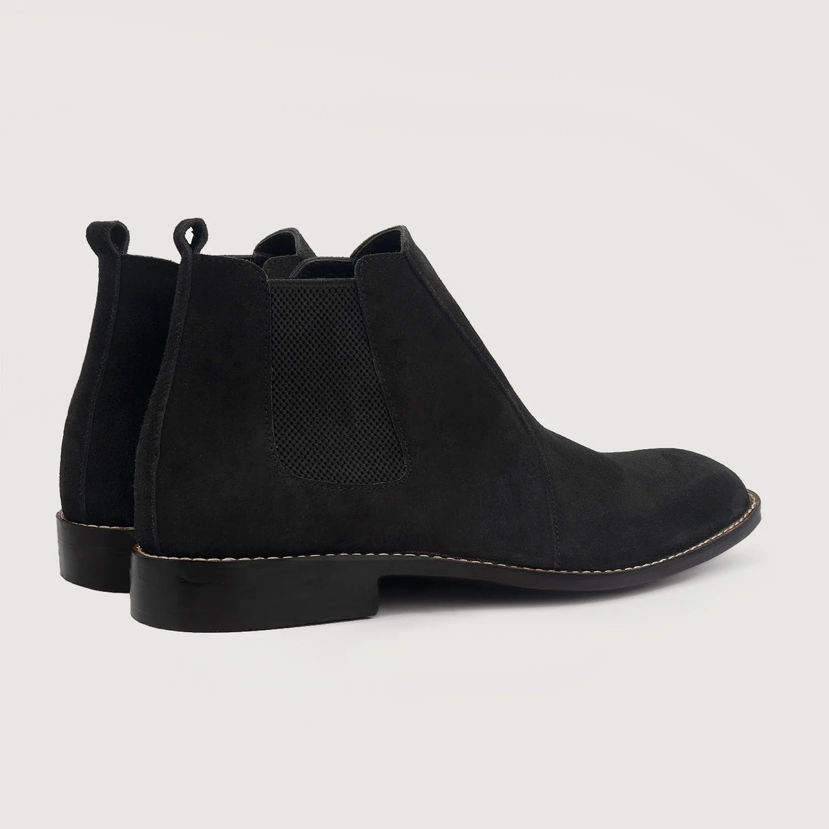 Clarkson Chelsea Svartur Suede Leðurstígvél fyrir Karla For Men - Styrktur hæll og tvöfaldir saumar