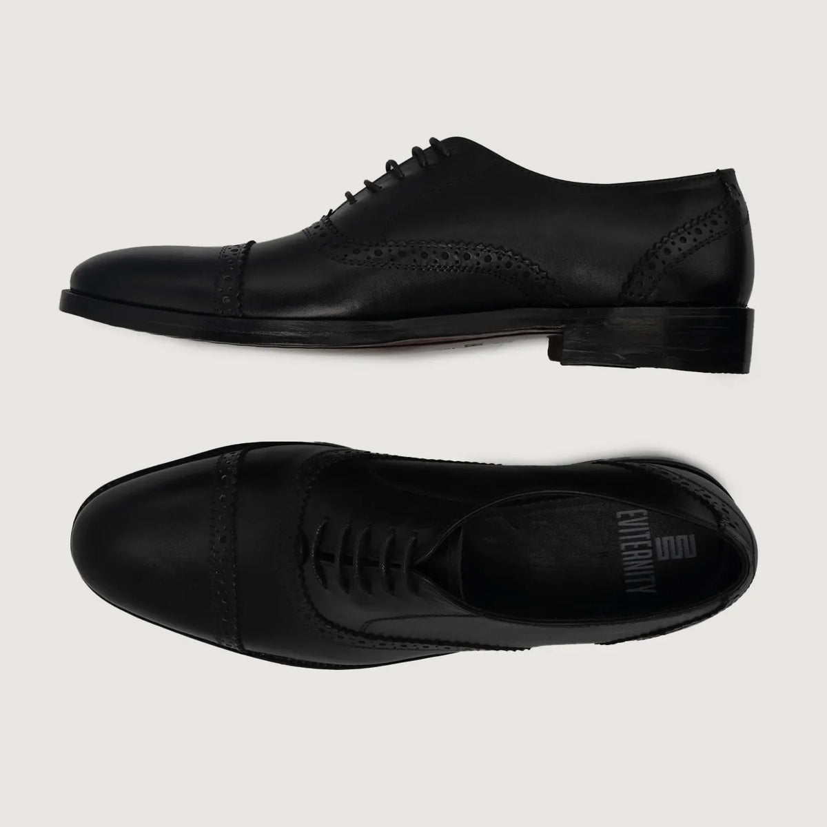 Greyson Brogues Oxford Svartur Leðurskór fyrir Karla For Men - Styrktur hæll og tvöfaldir saumar
