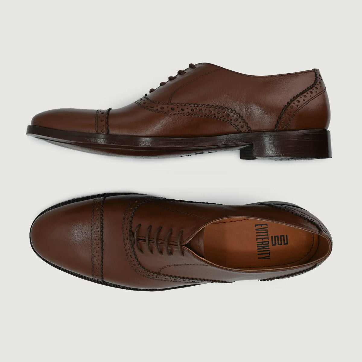 Greyson Brogues Oxford Brúnn Leðurskór fyrir Karla For Men - Styrktur hæll og tvöfaldir saumar