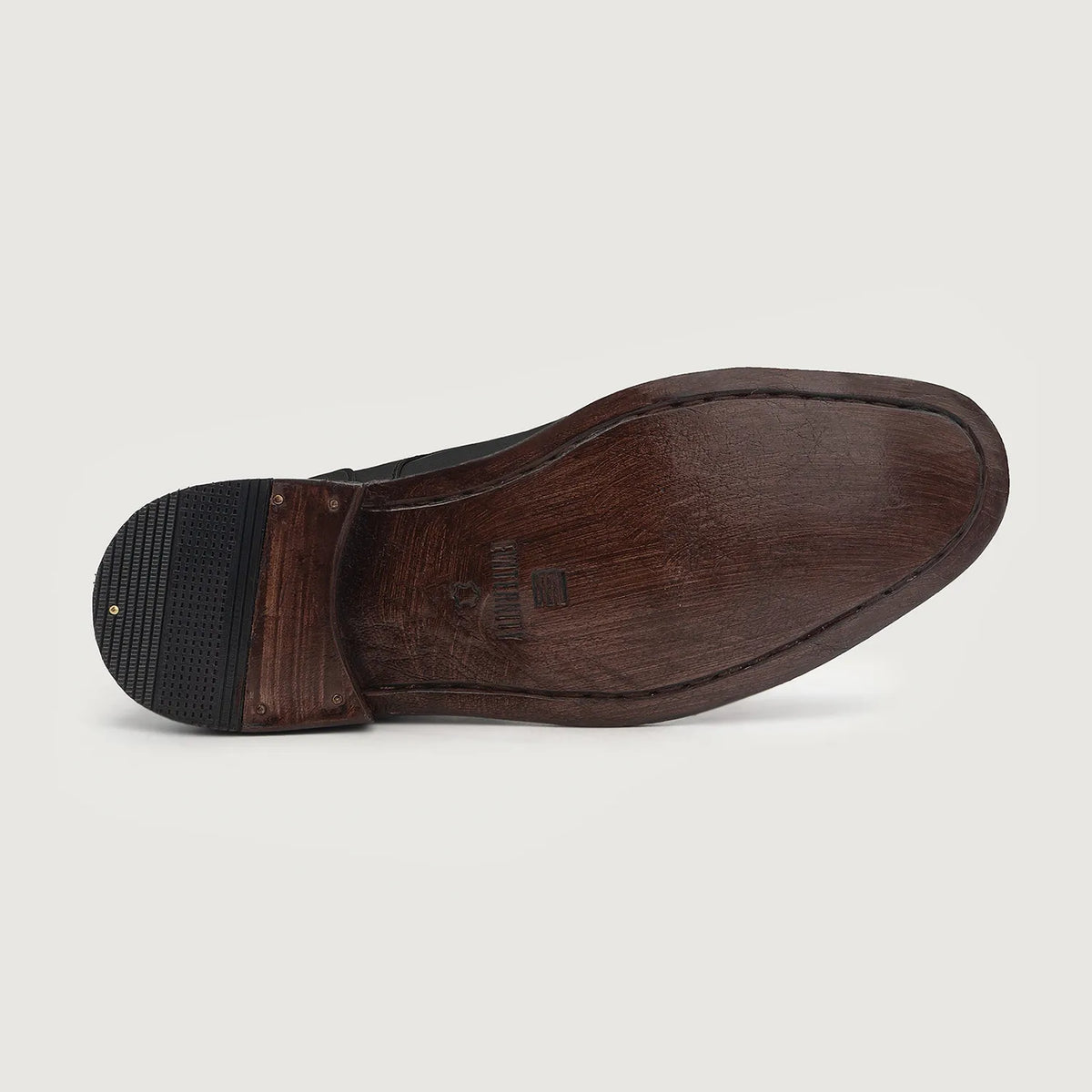 High-Traction Rubber Outsole & Lug Tread Pattern on Knight Derby Svartur Leðurstígvél fyrir Karla For Men