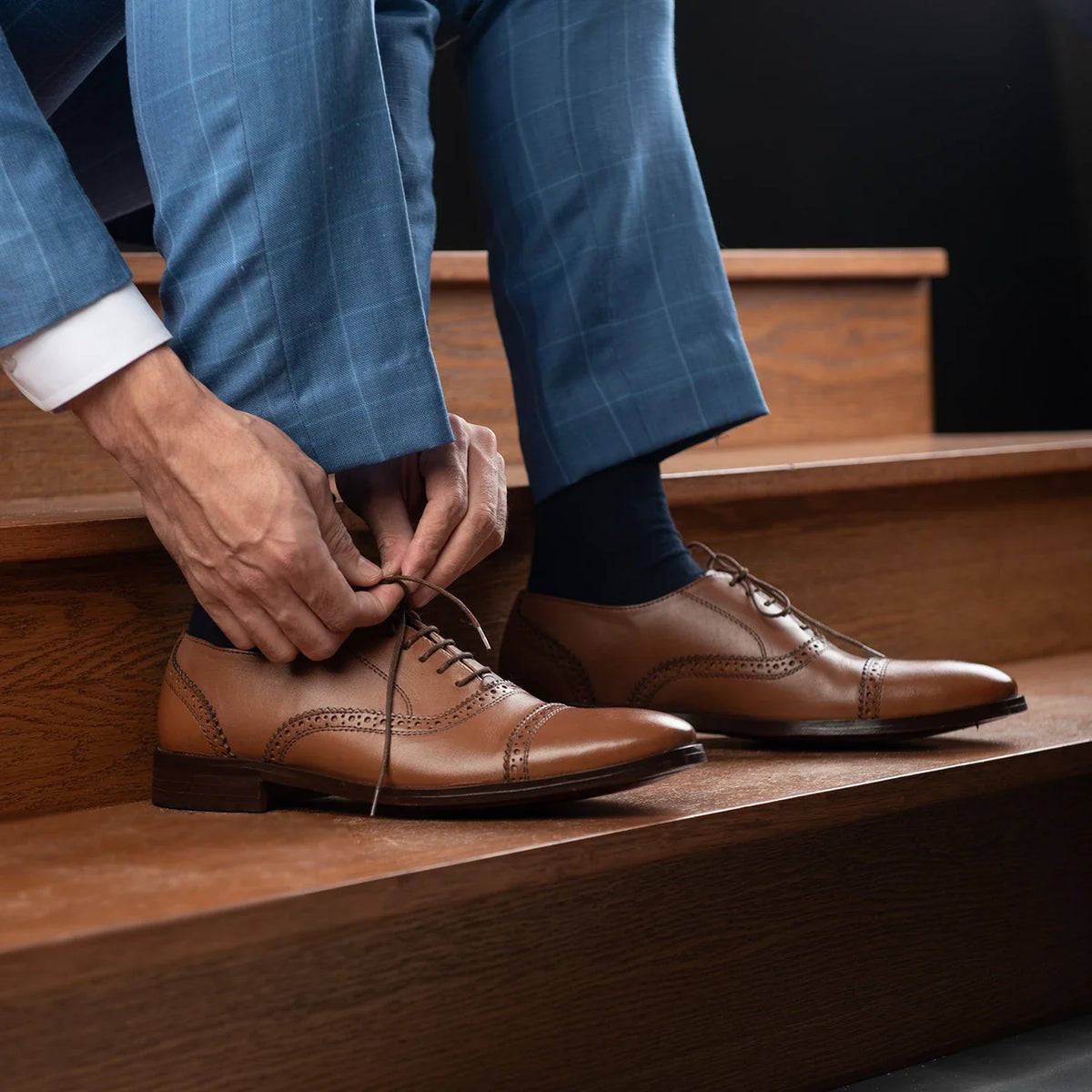 Orlaven Greyson Brogues Oxford Ljósbrúnn Leðurskór fyrir Karla footwear image 9