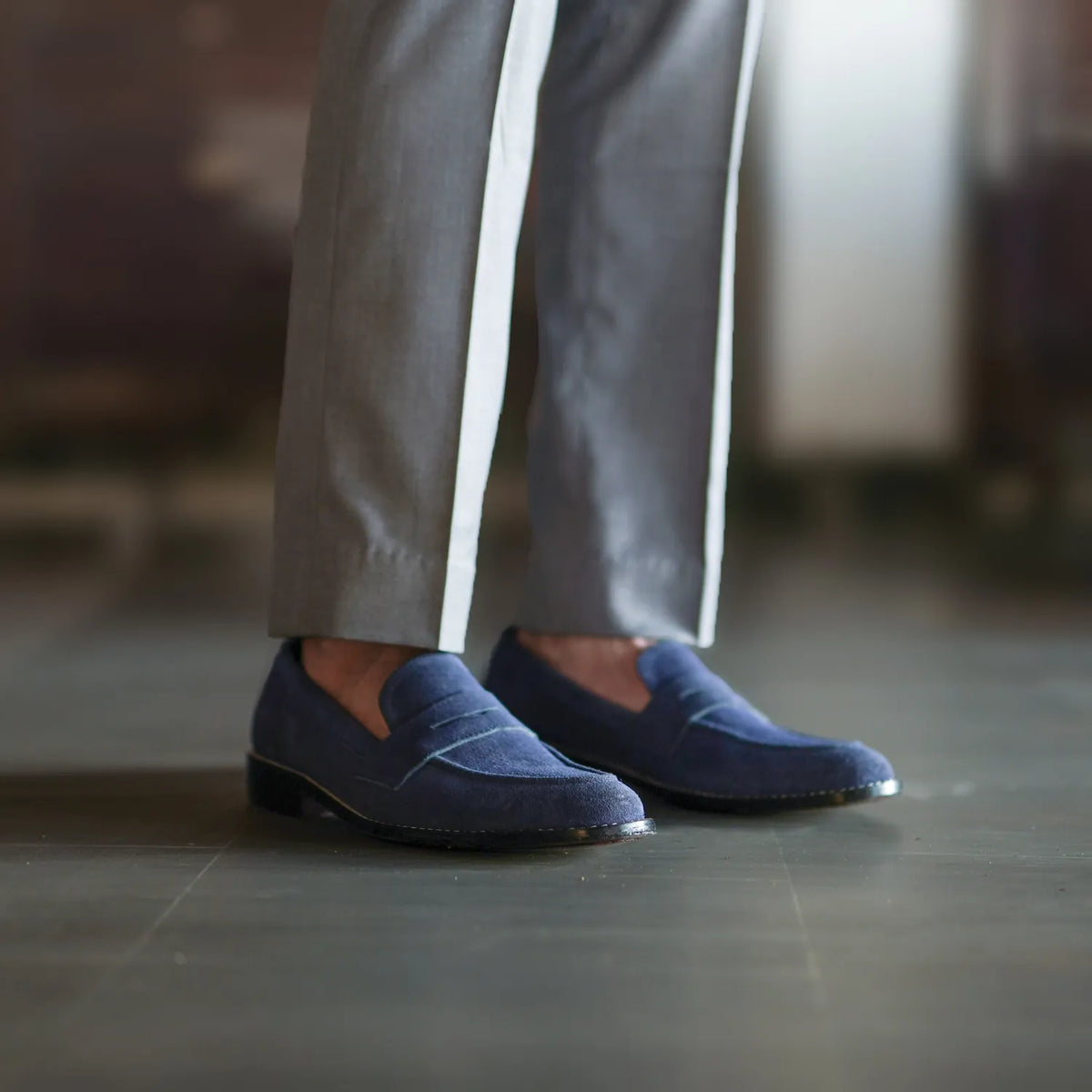 Orlaven Baxton Blár Suede Leður lágskór fyrir Karla footwear image 9