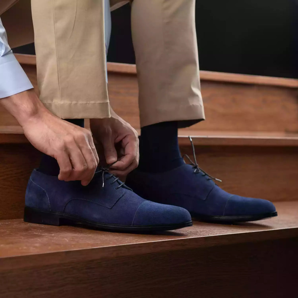 Orlaven Attorney Derby Midnight Blár Suede Leðurskór fyrir Karla footwear image 10