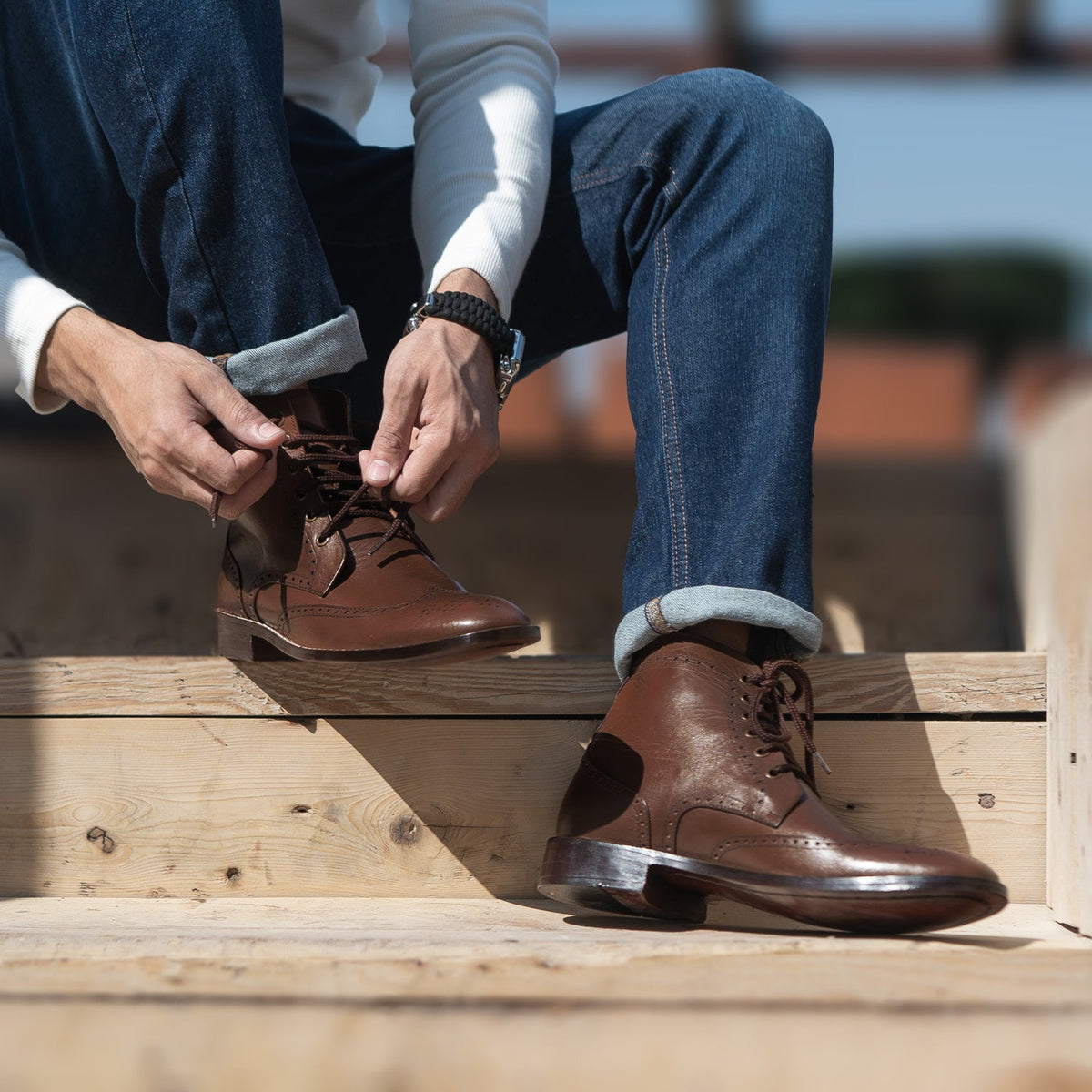 Orlaven Duster Brogues Derby Brúnn Leðurstígvél fyrir Karla footwear image 9