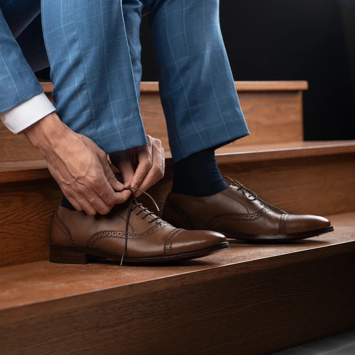 Orlaven Greyson Brogues Oxford Brúnn Leðurskór fyrir Karla footwear image 10
