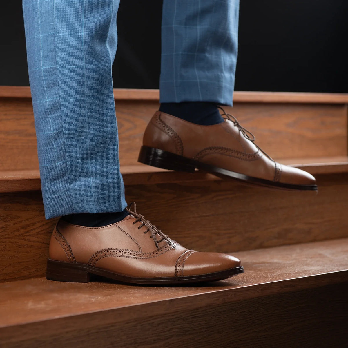 Orlaven Greyson Brogues Oxford Ljósbrúnn Leðurskór fyrir Karla footwear image 10