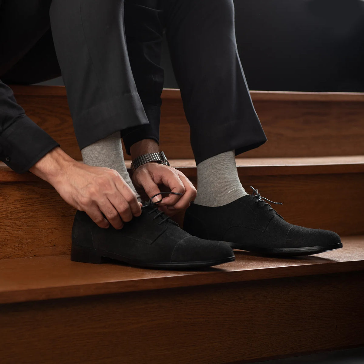 Orlaven Attorney Derby Svartur Suede Leðurskór fyrir Karla footwear image 10