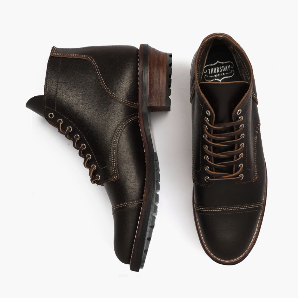 Vanguard Waxed Cacao Leðurstígvél fyrir Karla For Men - Styrktur hæll og tvöfaldir saumar