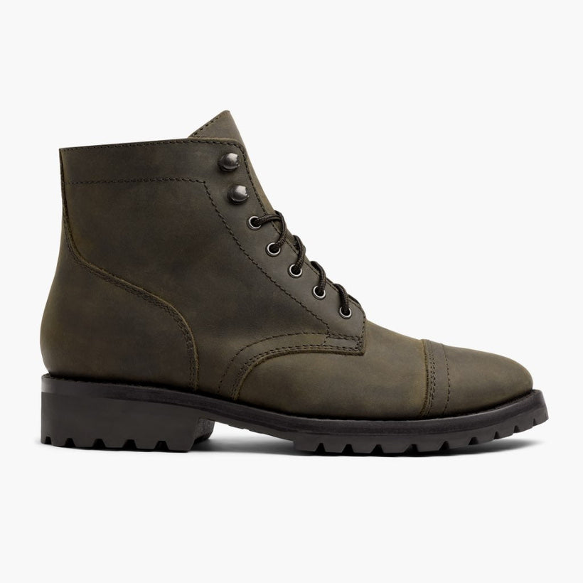 Captain StormKing® Dark Olive Matte Leather Boots fyrir karla