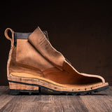 High-Traction Rubber Outsole & Lug Tread Pattern on Challenger Sesame Double Shot Leather Boots