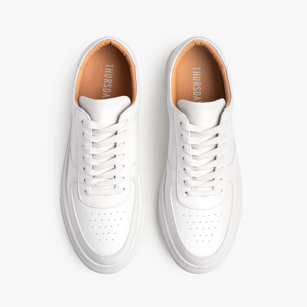 Court Toffee x Off-White Leather Sneakers - Styrktur hæll og tvöfaldir saumar