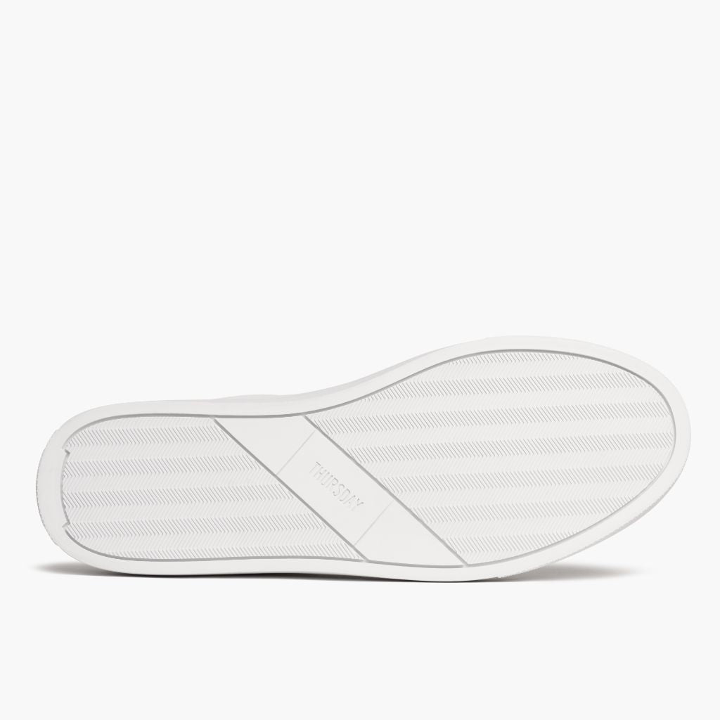 High-Traction Rubber Outsole & Lug Tread Pattern on Court White Leðurstrigaskór fyrir Karla