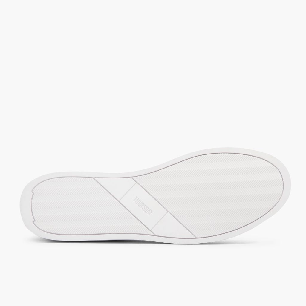 High-Traction Rubber Outsole & Lug Tread Pattern on Encore White Leðurstrigaskór fyrir Karla