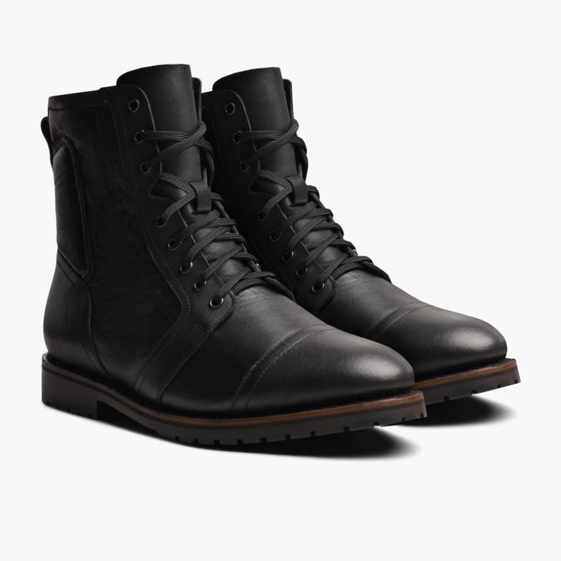 Casa Moto Svartur Leather Boots fyrir karla