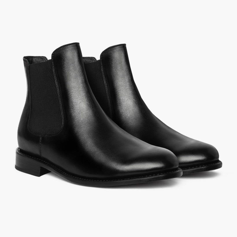 Cavalier Svartur Leather Boots fyrir karla
