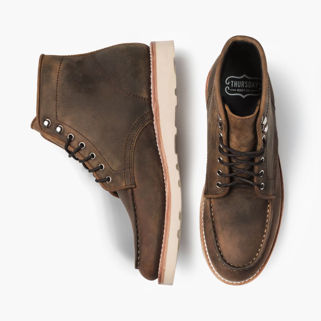 High-Traction Rubber Outsole & Lug Tread Pattern on Diplomat Burnt Copper Leðurstígvél fyrir Karla