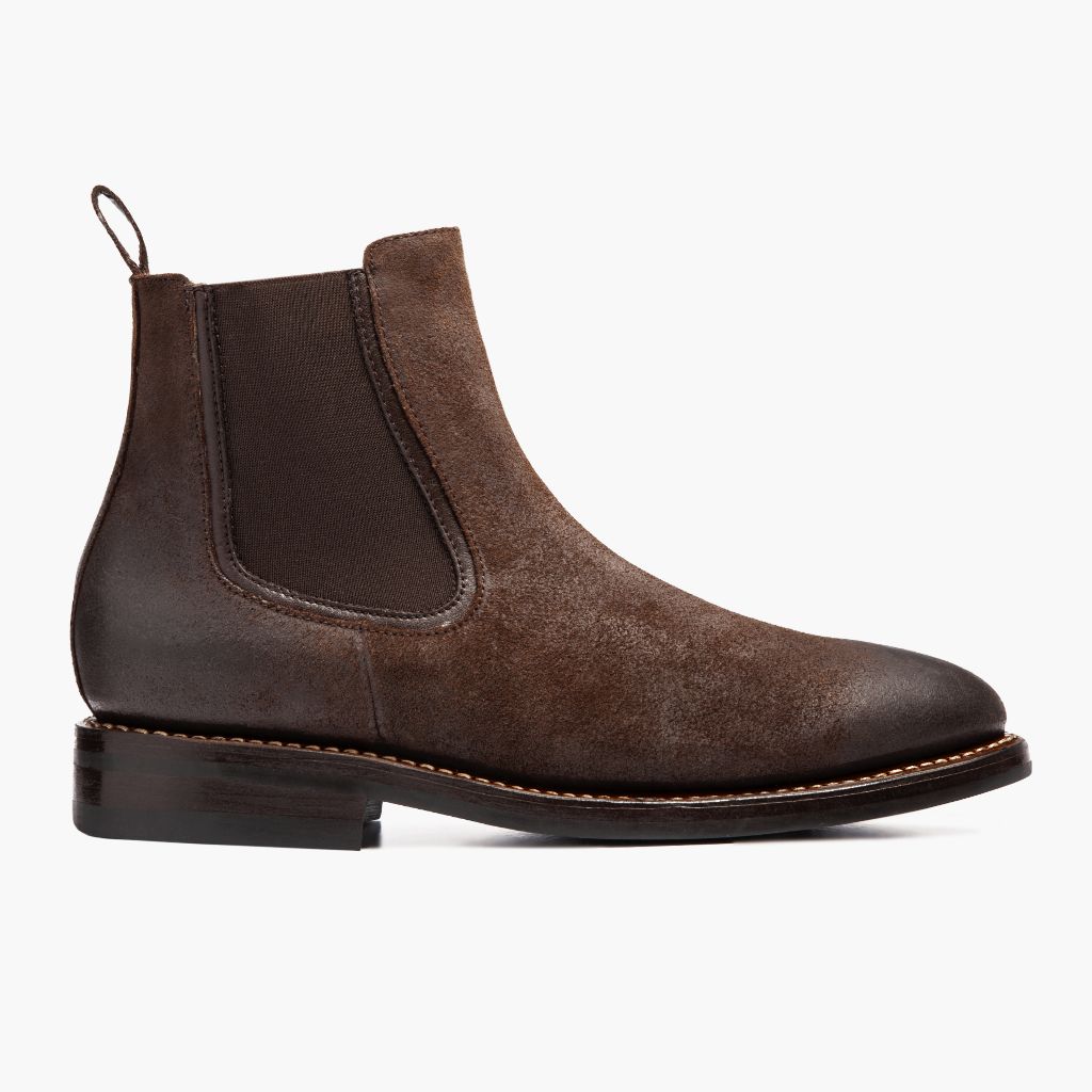 Chocolate Goatskin Suede Leather Boots - Goodyear randsaumur og táhluti