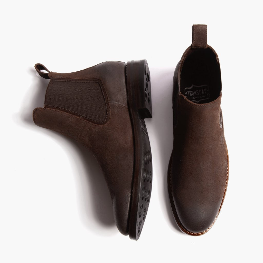 Duke Chocolate Suede Leðurstígvél fyrir Karla - Styrktur hæll og tvöfaldir saumar
