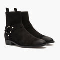 Harness Svartur Suede Leðurstígvél fyrir Karla