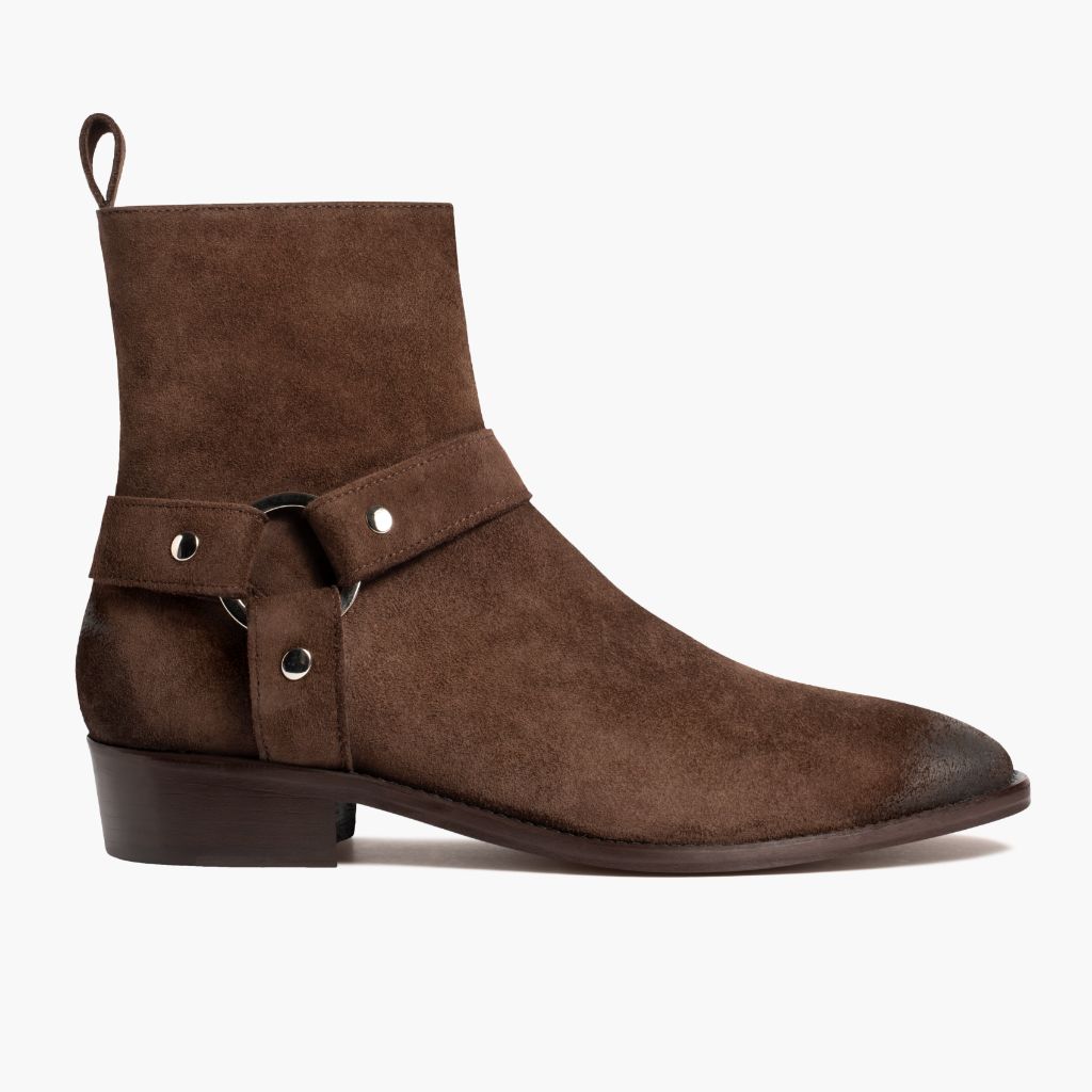 Dark Brown Goatskin Suede Leather Boots - Goodyear randsaumur og táhluti