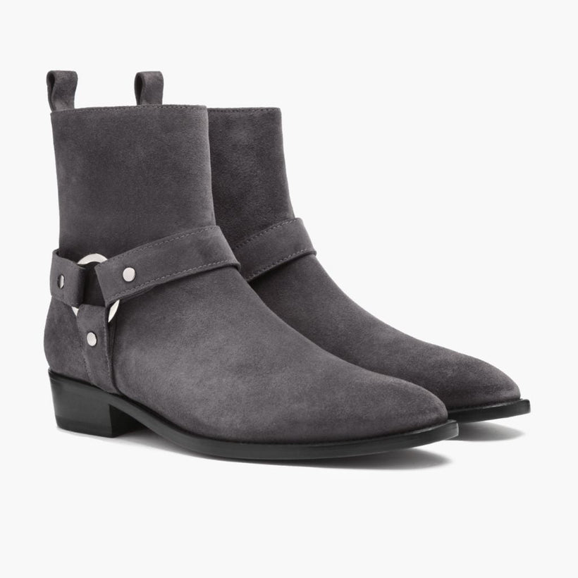 Harness Grey Suede Leðurstígvél fyrir Karla