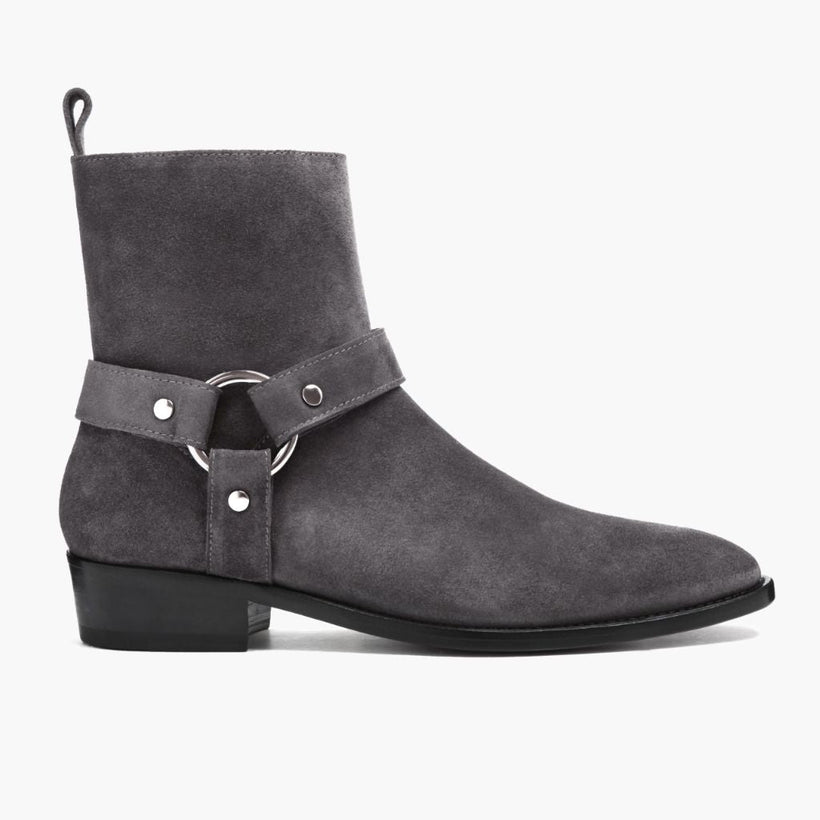 Harness Grey Suede Leðurstígvél fyrir Karla