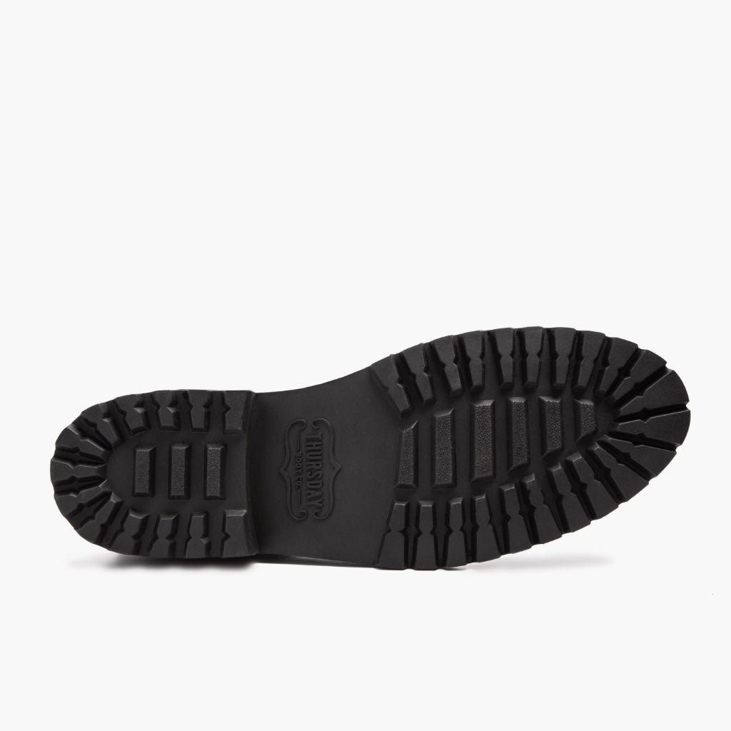 High-Traction Rubber Outsole & Lug Tread Pattern on Legend Svartur Matte Leðurstígvél fyrir Karla