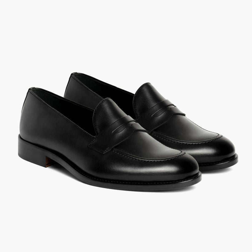Lincoln Black Leather Sneakers in Black Full-Grain Leather - Lateral Side Profile View | Buy Online