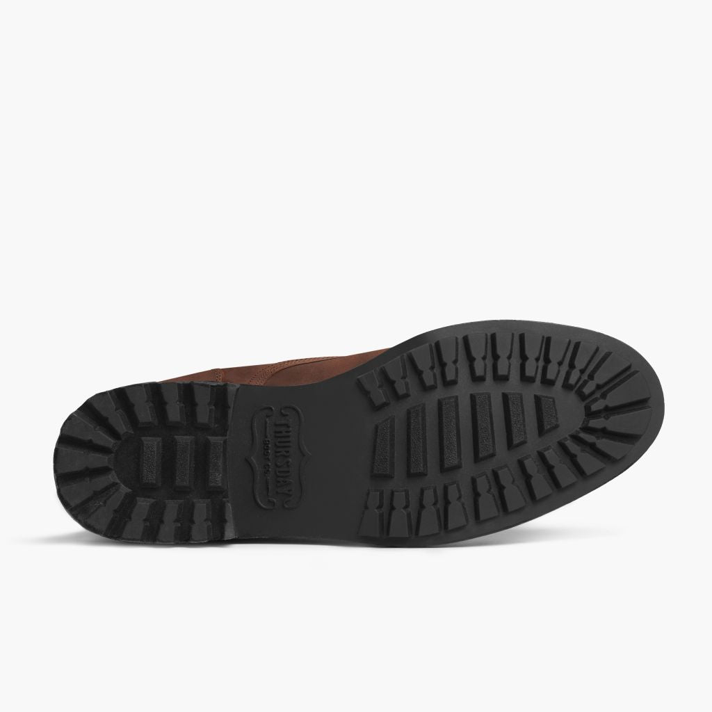 High-Traction Rubber Outsole & Lug Tread Pattern on Logger Arizona Adobe Leðurstígvél fyrir Karla