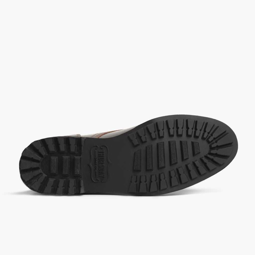 High-Traction Rubber Outsole & Lug Tread Pattern on Logger Waxed Cacao Leðurstígvél fyrir Karla
