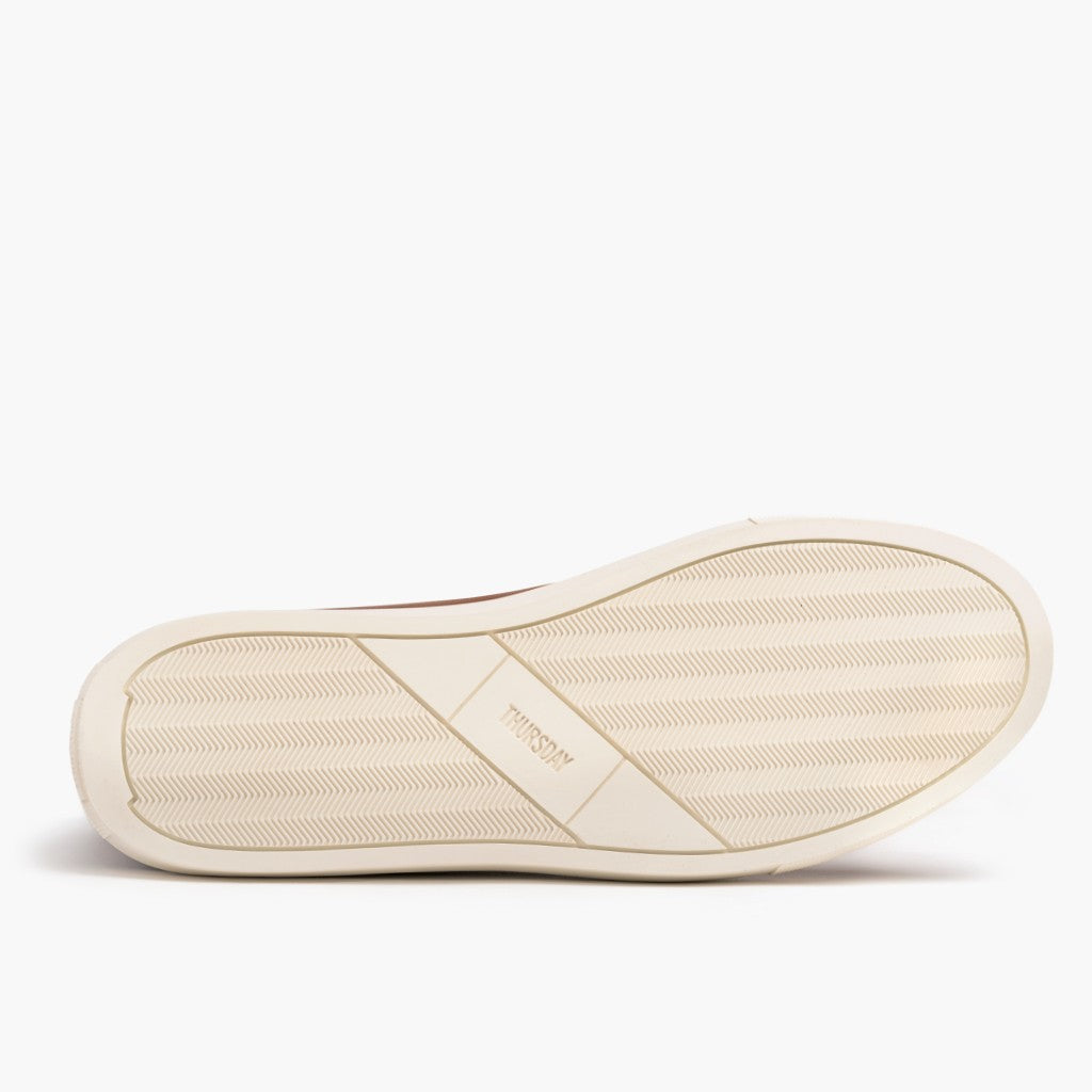High-Traction Rubber Outsole & Lug Tread Pattern on Premier High Top Toffee Leðurstrigaskór fyrir Karla For Men
