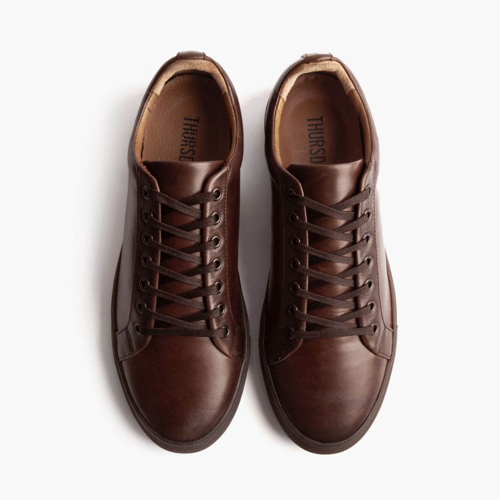 Premier Low Top Old English Leðurstrigaskór fyrir Karla For Men - Styrktur hæll og tvöfaldir saumar
