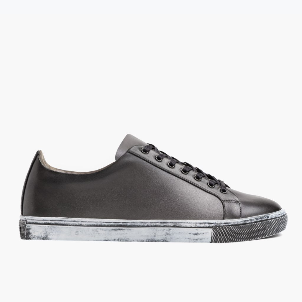 Grey Full-Grain leather Sneakers - Goodyear randsaumur og táhluti