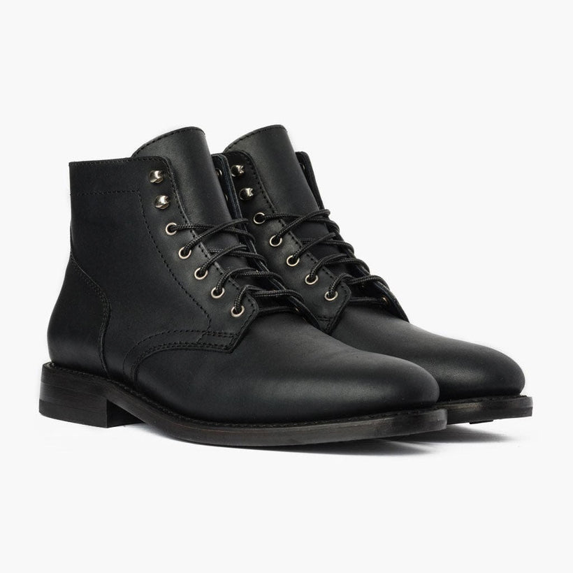 President Svartur Matte Leather Boots fyrir karla