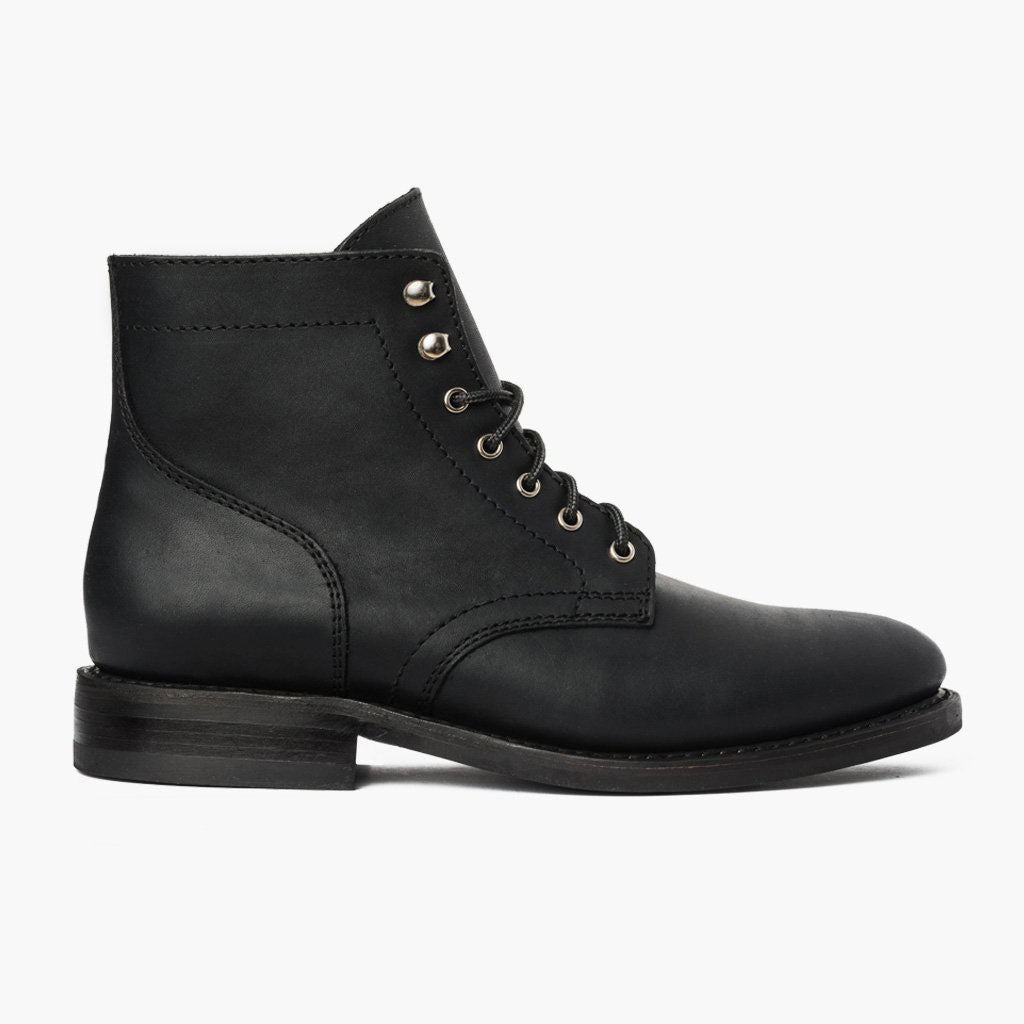 Black Full-Grain leather Boots - Goodyear randsaumur og táhluti
