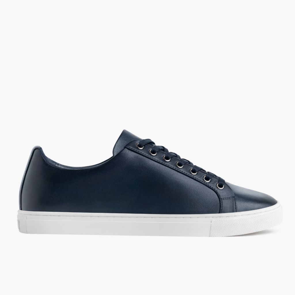 Blue Full-Grain leather Sneakers - Goodyear randsaumur og táhluti
