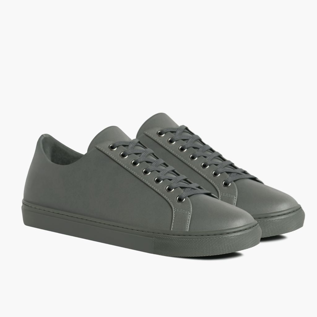 Premier Low Top Grey Leðurstrigaskór fyrir Karla For Men in Grey Full-Grain Leather - Hliðarsýn | Kaupa á netinu